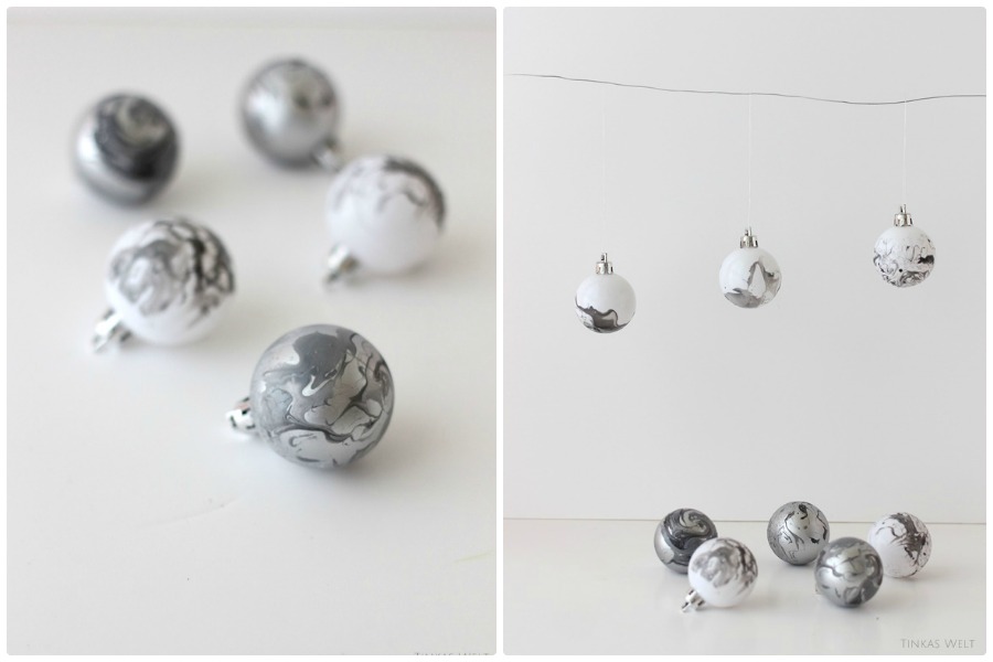 Christbaumkugeln mit Nagellack verzieren