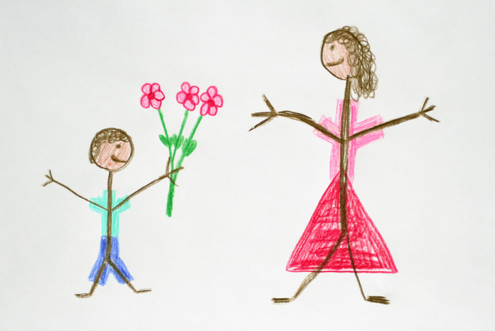 Selbstgemaltes Kinderbild