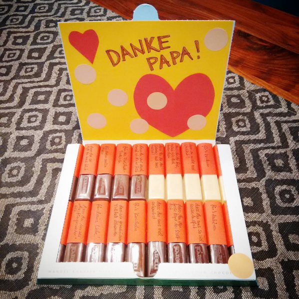 Schokoladenriegel mit Dankesbotschaften