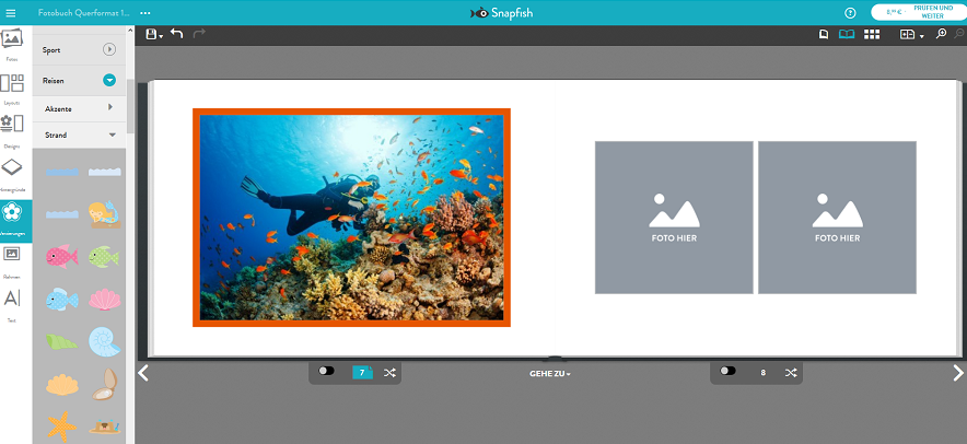 Snapfish Fotobuch gestalten