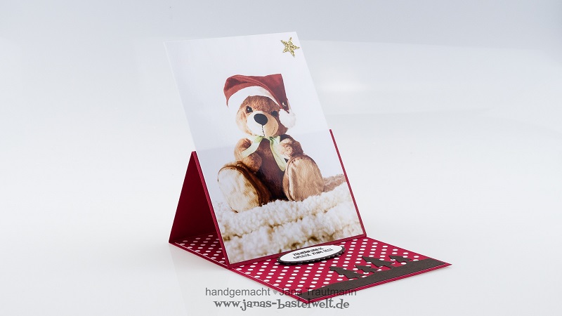 Janas selbstgebastelte Weihnachtskarte mit Foto